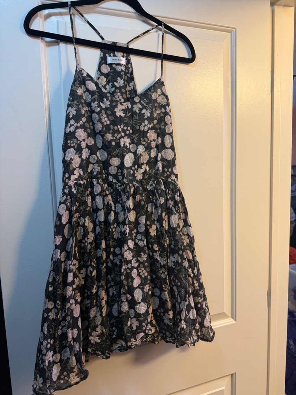 Anine Bing Floral Print Spaghetti-Strap Cotton Mini Tullulah Dress -  XS